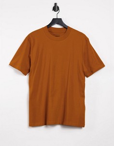 Оранжевая футболка с вырезом под горло Selected Homme-Оранжевый цвет