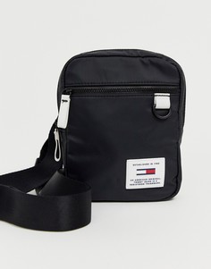 Черная сумка через плечо с логотипом и контрастной отделкой Tommy Jeans-Черный