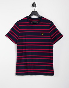 Темно-синяя футболка с двойными полосками Lyle & Scott-Темно-синий