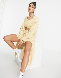 Бежевый oversized-кардиган из пушистого трикотажа adidas Originals "Relaxed Risqué