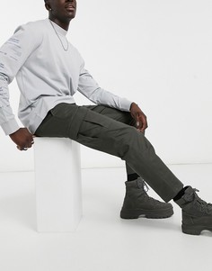Брюки-карго свободного кроя цвета хаки Burton Menswear-Зеленый цвет