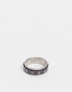 Черное кольцо с принтом римских цифр Topman-Черный цвет