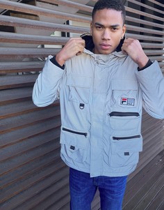 Черная светоотражающая парка с принтом гор Fila Grivola White Rock Pack-Черный цвет