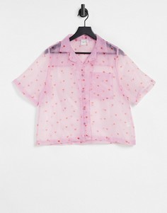 Рубашка из органзы с милым принтом сердец Skinnydip-Розовый цвет