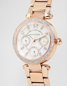 Золотисто-розовые часы с хронографом Michael Kors Parker MK5616-Золотой