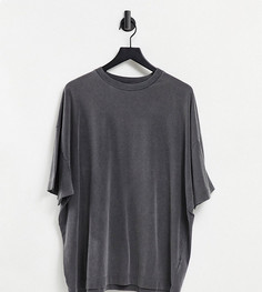 Темно-серая футболка с эффектом потертости Reclaimed Vintage Inspired-Серый