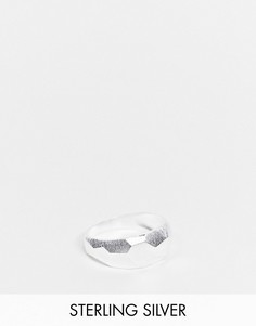 Кольцо из стерлингового серебра с матовым резным узором ASOS DESIGN-Серебристый