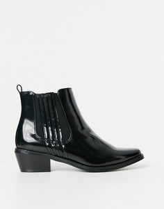 Черные блестящие ботинки челси Glamorous-Черный цвет
