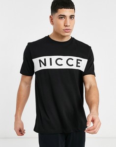 Черная футболка для дома со вставкой Nicce-Черный цвет