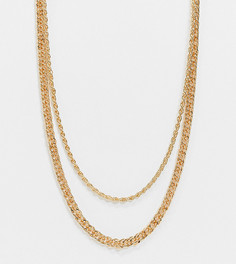 Золотистое многорядное ожерелье из нескольких цепочек Reclaimed Vintage Inspired-Серебристый