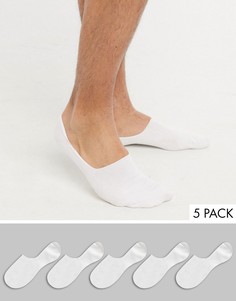 Набор из пяти пар белых невидимых носков Topman-Белый