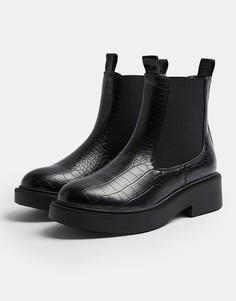 Черные ботинки челси на массивной подошве Topshop-Черный цвет