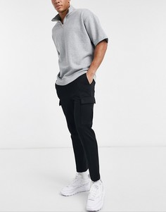 Черные брюки-карго Topman Premium-Черный цвет