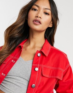 Джинсовая oversized-куртка красного цвета Native Youth-Красный