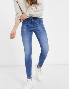 Синие джинсы скинни с завышенной талией River Island-Голубой