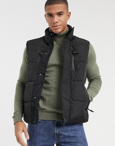 Черный дутый жилет River Island-Черный цвет