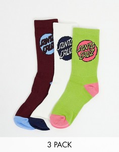 Набор из трех пар носков разных цветов Santa Cruz Pop Dot-Многоцветный