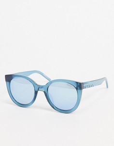 Синие круглые солнцезащитные очки HUGO-Голубой