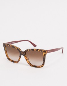 Квадратные солнцезащитные очки в черепаховой оправе Etro-Коричневый цвет