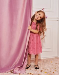 Розовое платье со звездами для девочки Gloria Jeans