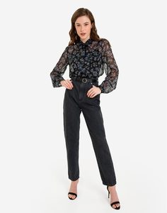 Шифоновая рубашка с цветочным принтом Gloria Jeans