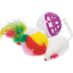 Набор игрушек для кошек Triol XW0028 мяч + мышь + шар