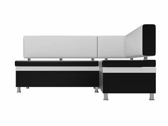 Диван кухонный угловой Стайл правый Экокожа Черный Белый Bravo