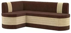 Кухонный угловой диван левый Токио Микровельвет Коричневый/Бежевый Bravo