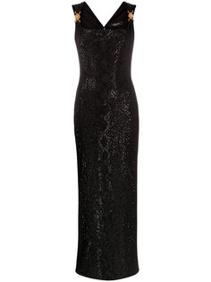 Versace платье макси с декором Medusa