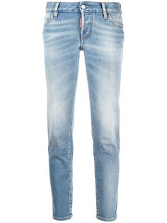 Dsquared2 прямые джинсы с эффектом потертости