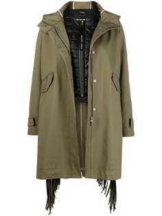 Pinko парка с капюшоном и бахромой