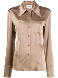 Nanushka атласная рубашка Tippi