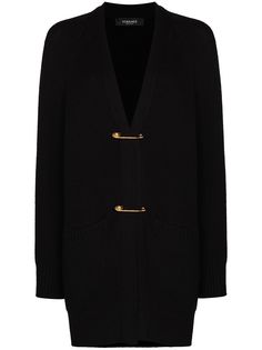 Versace кардиган с декором Safety Pin