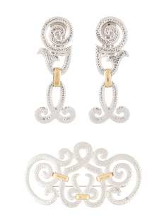 Christian Dior комплект из броши и серег pre-owned