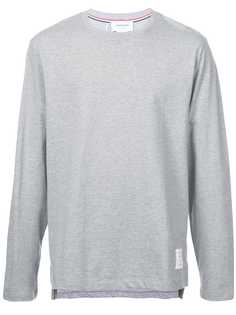 Thom Browne Side Slit Relaxed Fit Long Sleeve Jersey Tee