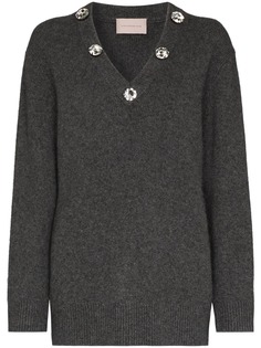 Christopher Kane свитер оверсайз с кристаллами More Joy