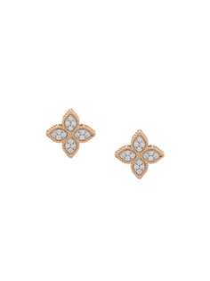 Roberto Coin золотые серьги-гвоздики Princess Flower с бриллиантами