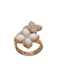 Roberto Coin золотое кольцо Princess Flower с перламутром и бриллиантами