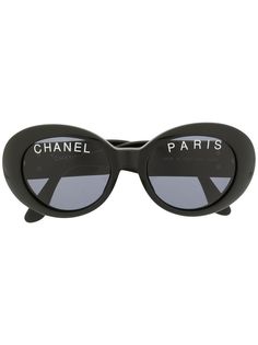 Chanel Pre-Owned солнцезащитные очки Jackie в круглой оправе с логотипом CC