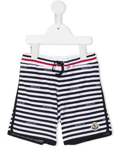 Moncler Enfant спортивные шорты в полоску