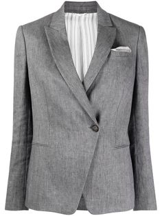 Brunello Cucinelli блейзер с асимметричной застежкой