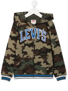 Levis Kids худи с вышитым логотипом и камуфляжным принтом
