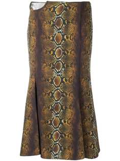 Versace юбка миди со змеиным принтом