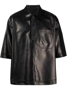 Valentino кожаная рубашка поло с короткими рукавами