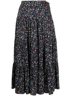 Chloé юбка миди с цветочным принтом Chloe