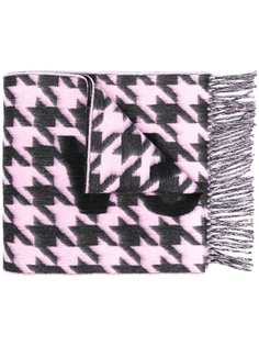 Balenciaga шарф в ломаную клетку с логотипом