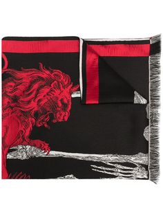 Alexander McQueen шарф с принтом и бахромой