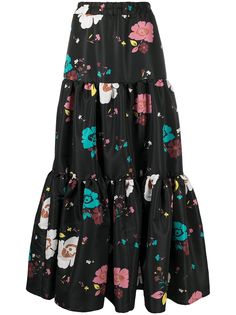 La Doublej ярусная юбка макси с цветочным принтом