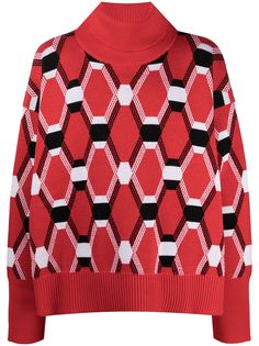 Random Identities свитер с геометричным принтом и высоким воротником