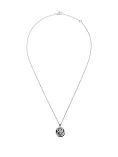 De Beers Jewellers 18kt white gold Enchanted Lotus Mother-of-Pearl Medal diamond necklace